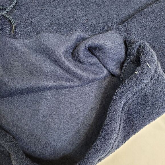 VINTAGE 90s blue fleece embroidered cat floral drawstring sweatshirt sweater XL - Picture 8 of 10